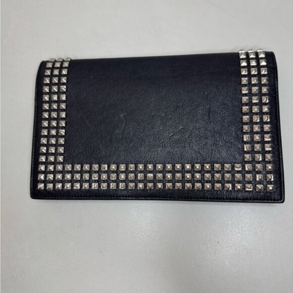 Saint Laurent Black Calfskin Silver Studded Clutch CB801 – Rare & Authentic - Picture 13 of 17
